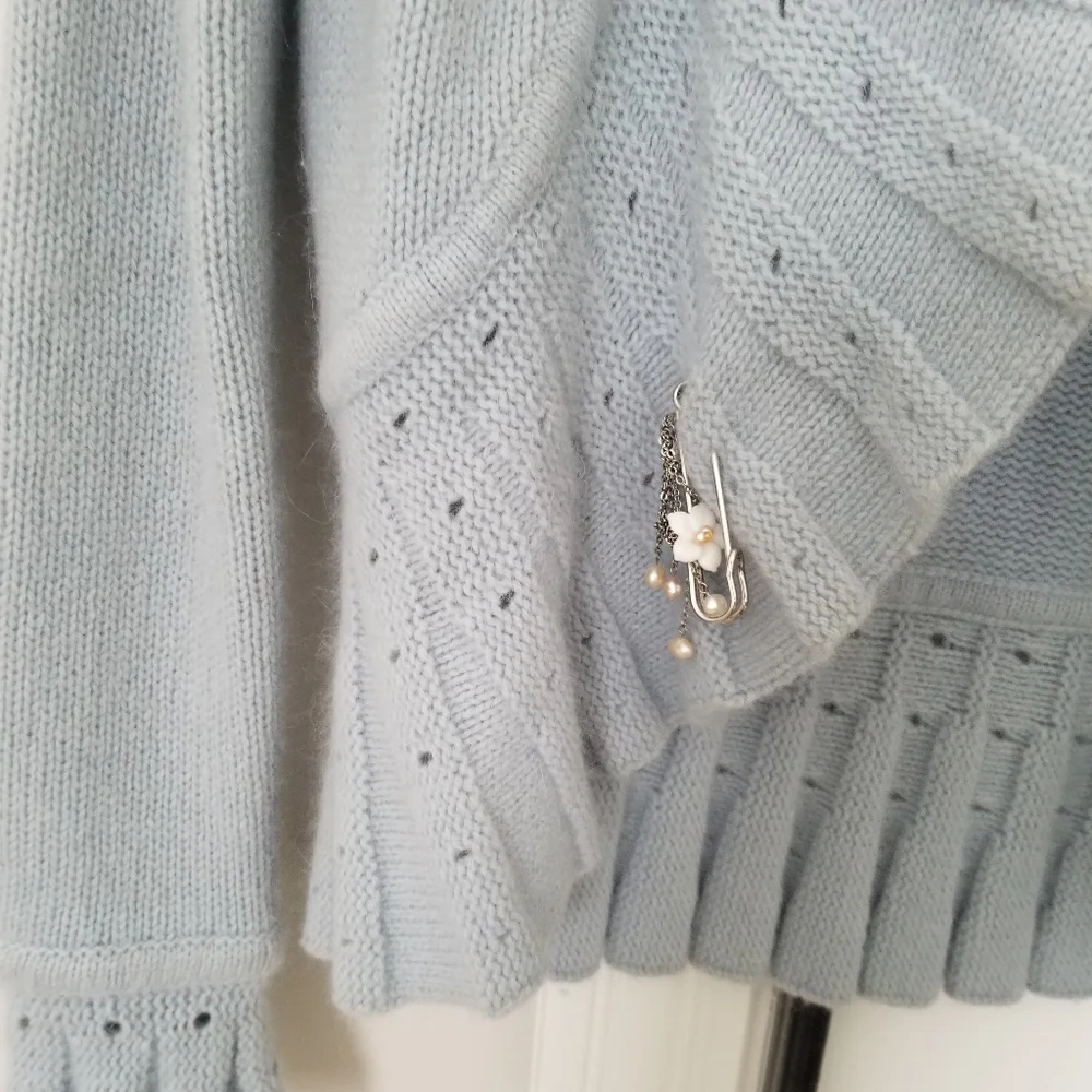 Design History light blue cascade wool and angora cardigan - Picture 3 of 4